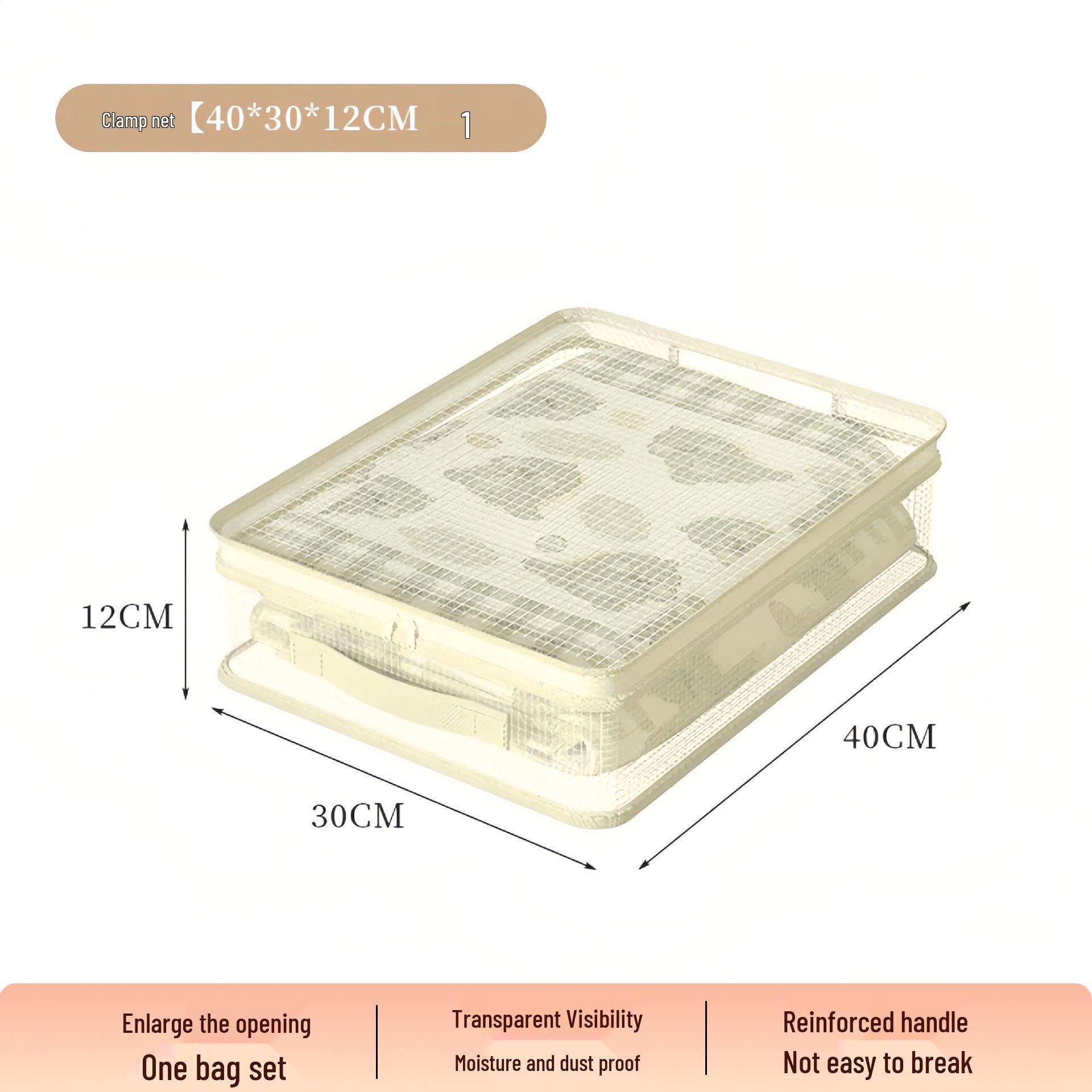 

Large Capacity Mold & Dust-Proof Mesh Storage Bags for Duvet, Quilt, and Clothes - 4-Piece Cotton Organizer Set