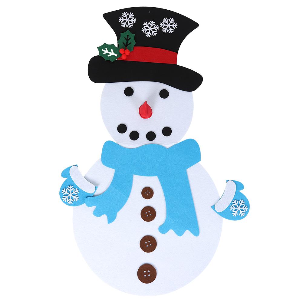 Décorations de Noël pour la Maison Cadeaux pour Enfants Bricolage Bonhomme de Neige en Feutre Ornement de Noël Détachable Décoration Murale Jeux Ornements de Noël