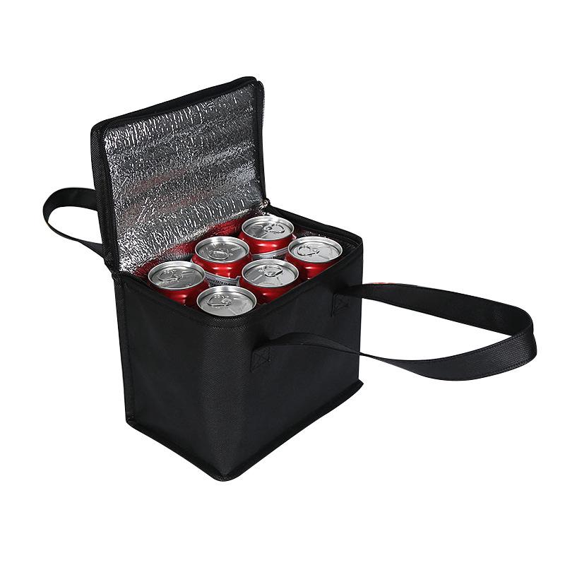 Non Woven Insulation Bag Portable Lunch Bag Insulation Bag Takeaway Outdoor Picnic Bag Bento Bag Insulation Bag чёрный