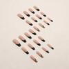 Sweet Cool Long Ballet Fake Nails Black French Simple Love Long Ballet Nail Pieces Valentine'S Day Nail Pieces 24 Pieces