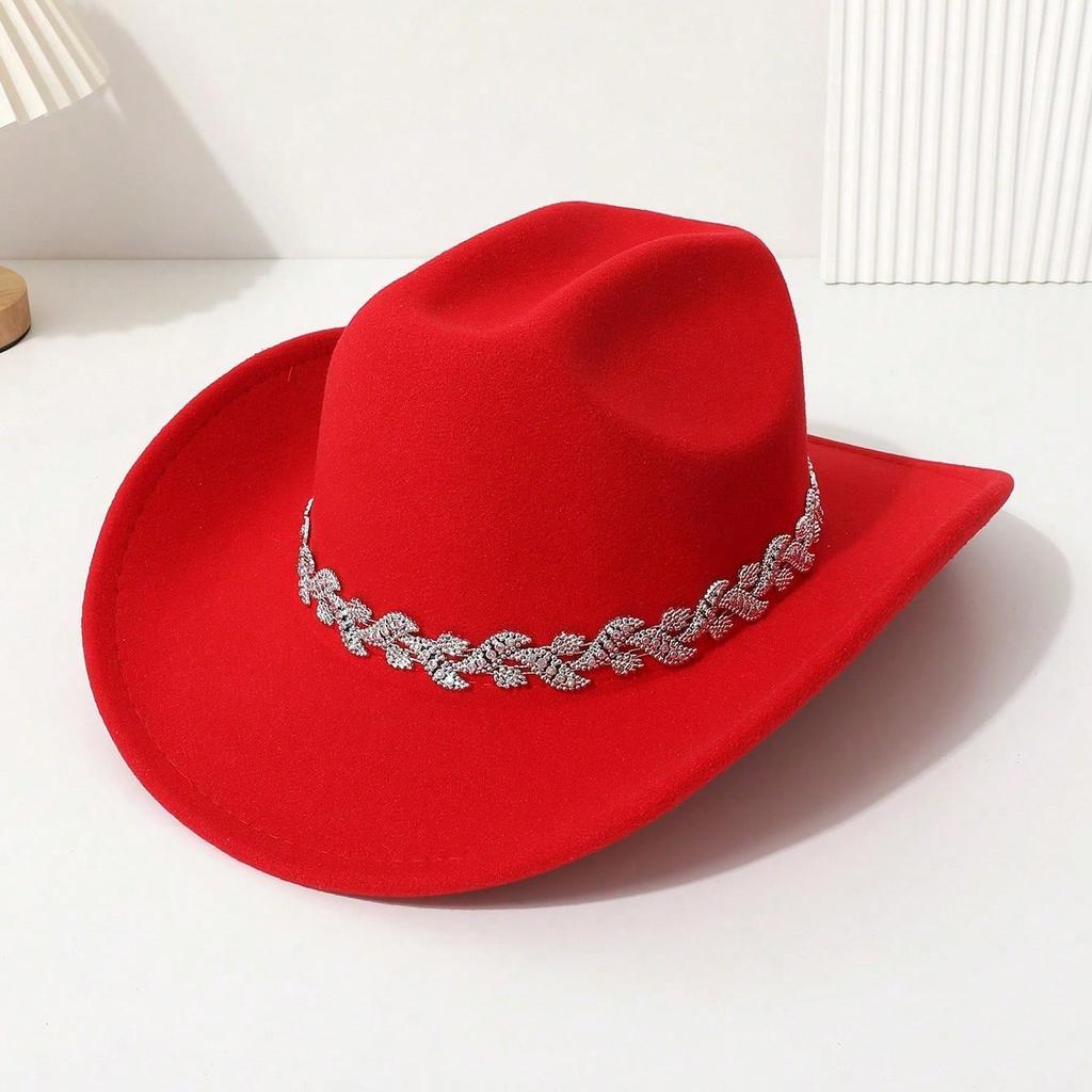 Western Cowboy Top Hat Men's and Women's Casual Top Hat Party Jazz Hat Felt Hat