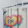 Colorful Love Heart Shower Curtain | Artistic and Romantic Bathroom Decor
