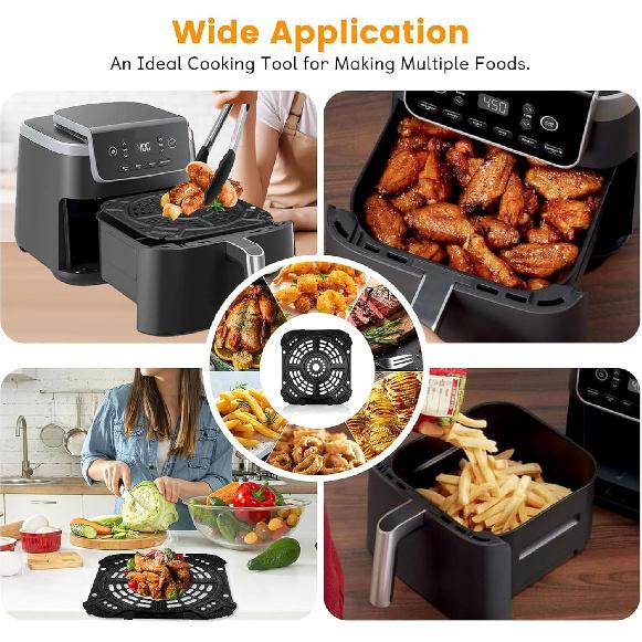 Air Fryer Grill Plate for Ninja AF181 Air Fryer Pro XL 6-in-1 6.5 QT, 8.5''×8.0'' Air Fryer Accessories Rack Tray Grill Pan Crisper Plate