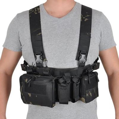 Tactical Vest CS Match Wargame Military Gear Pack Outdoor Camping Nylon Chest Rig Vest Fit Airsoft Hunting Apparel Accessories