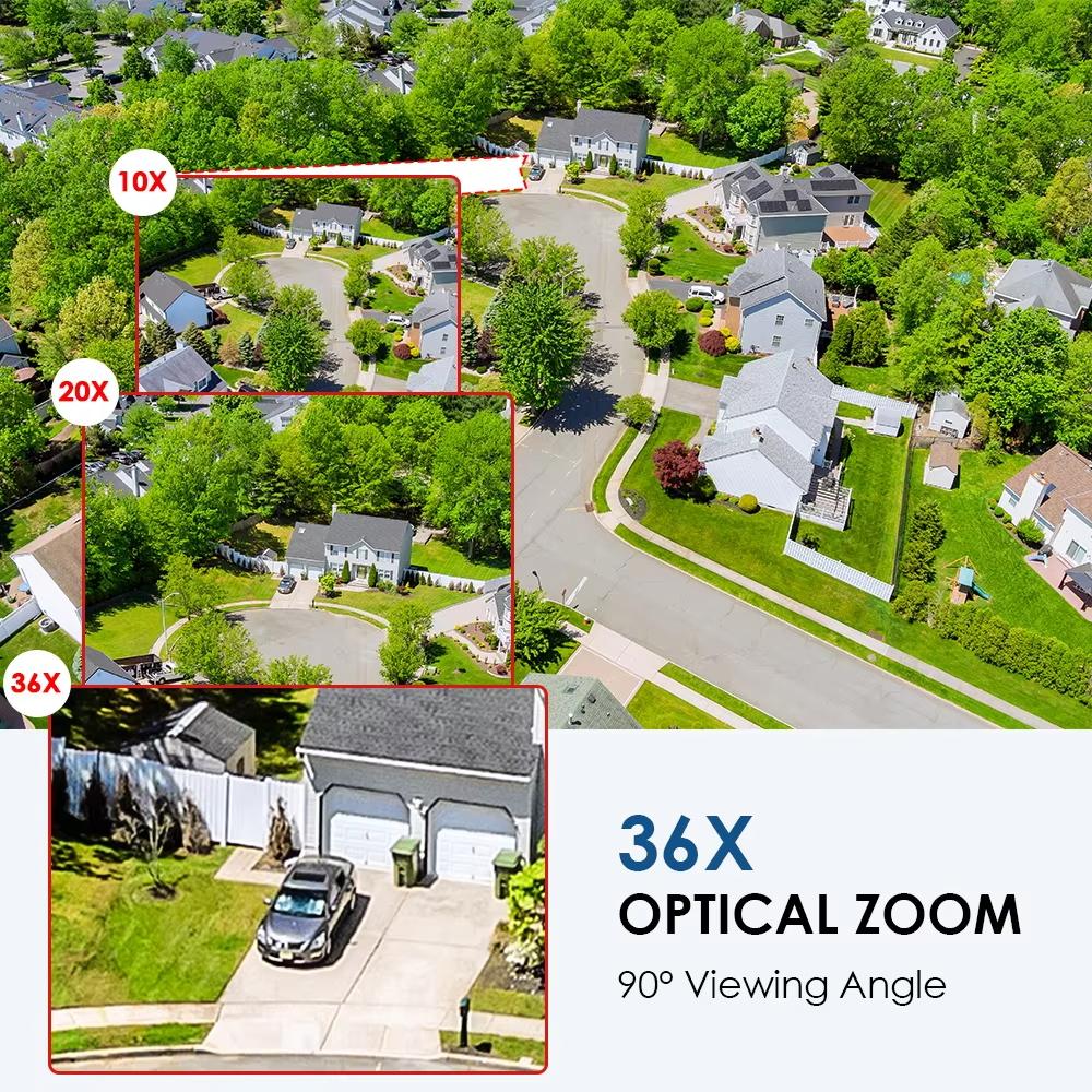 EU 36X optický zoom 8MP WiFi PTZ kamera Duální objektiv Venkovní Ai CCTV kamera Audio 120M IR noční vidění IP kamera Zabezpečení