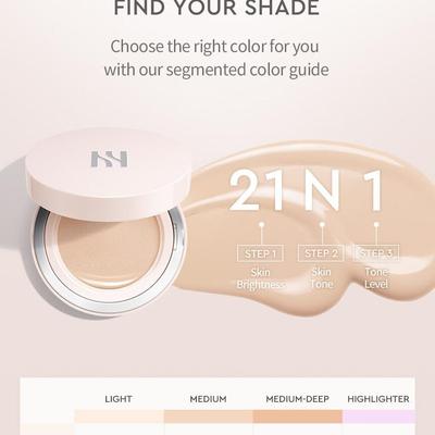 Reflection Skin Glow Cushion Foundation Set Speciale 21N1 Vanilla SPF40/PA++15g+15g Ricambio Coreano Luxe