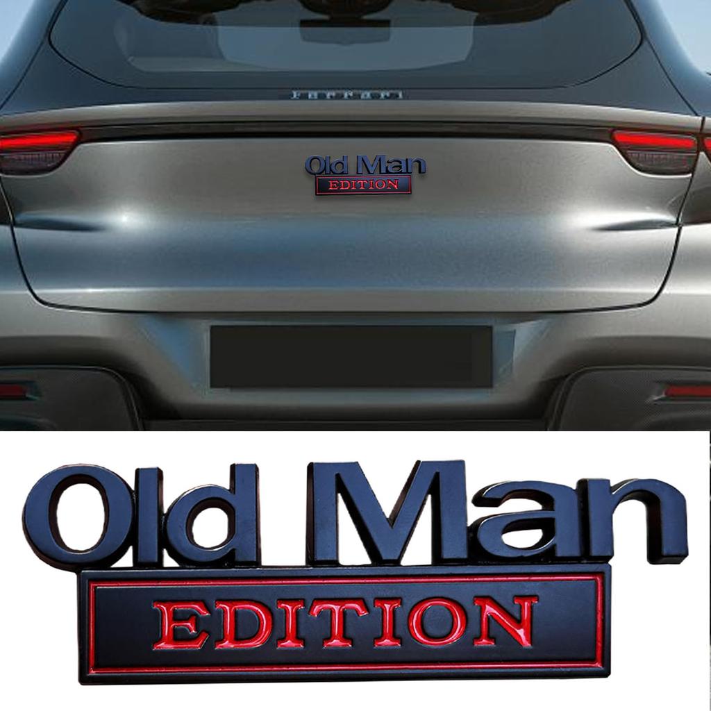 Oldman Edition 3D Emblem | Old Man Edition Car Sticker | Funny 3D Metal
