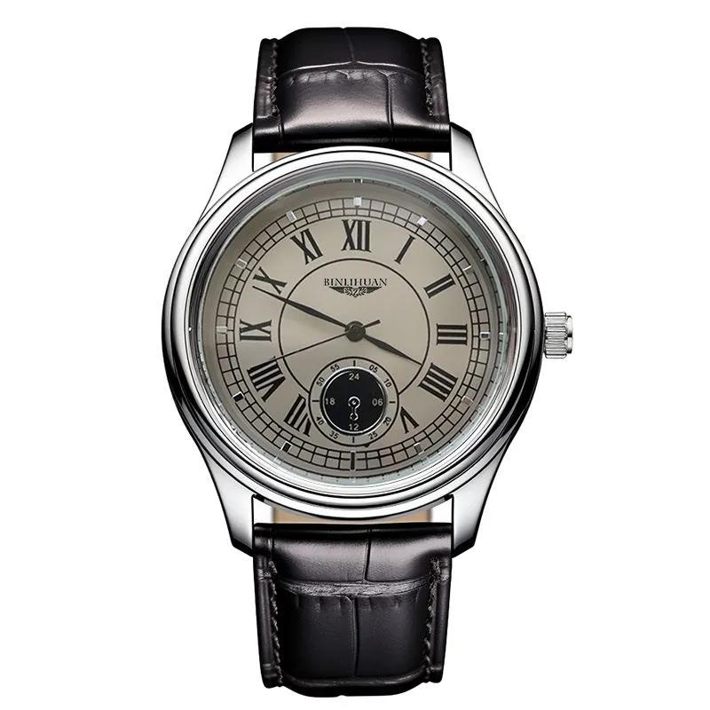 Wristwatch Business Watch for Men Quartz Clock Leather Watches