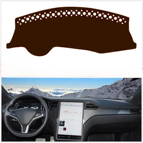 

Для Tesla Model XS 2024 Автомобильный чехол для приборной панели Солнцезащитные коврики Чехол с защитой от УФ-излучения Накладки на приборную панель Нескользящие коврики Автомобильные аксессуары Flannel