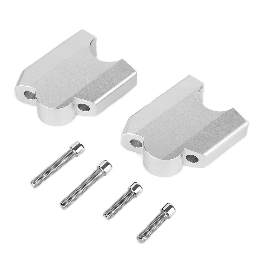 2pcs HandleBar Riser Mount Clamp Aluminum Alloy Replacement for Yamaha XT1200Z Super Tenere 2010‑2014Silver