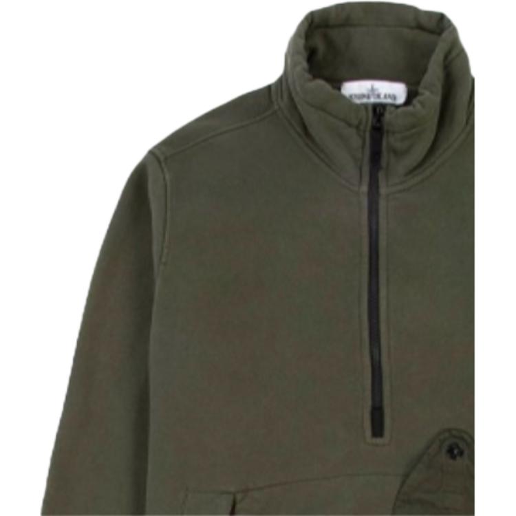 STONE ISLAND Reißverschluss Unifarbene Jacke Herren Jacke Dunkelgrün 731561520-V0059