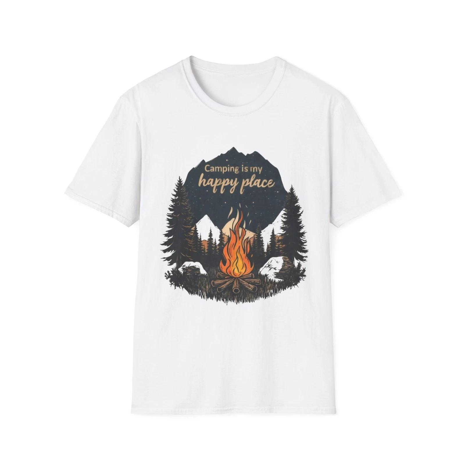 

Camping Happy Place T-Shirt, Nature Tee, Outdoor Gift, Travel Shirt, [...] S