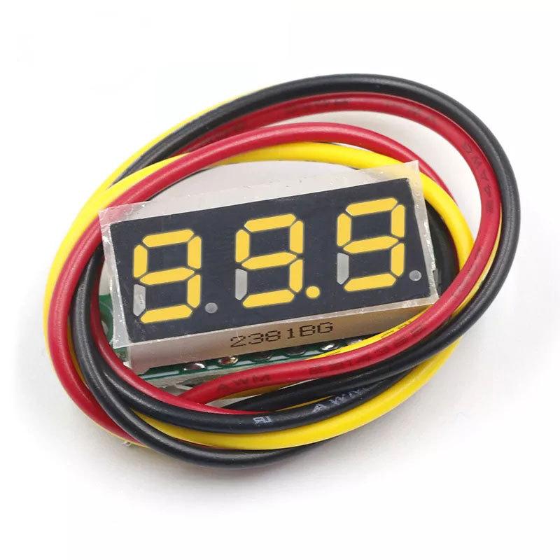 5pcs Mini Digital DC Voltmeter 0.28 Inch Two-Wire 2.5V-30V Mini Digital DC Voltmeter Voltage Tester Meter 5 Colours