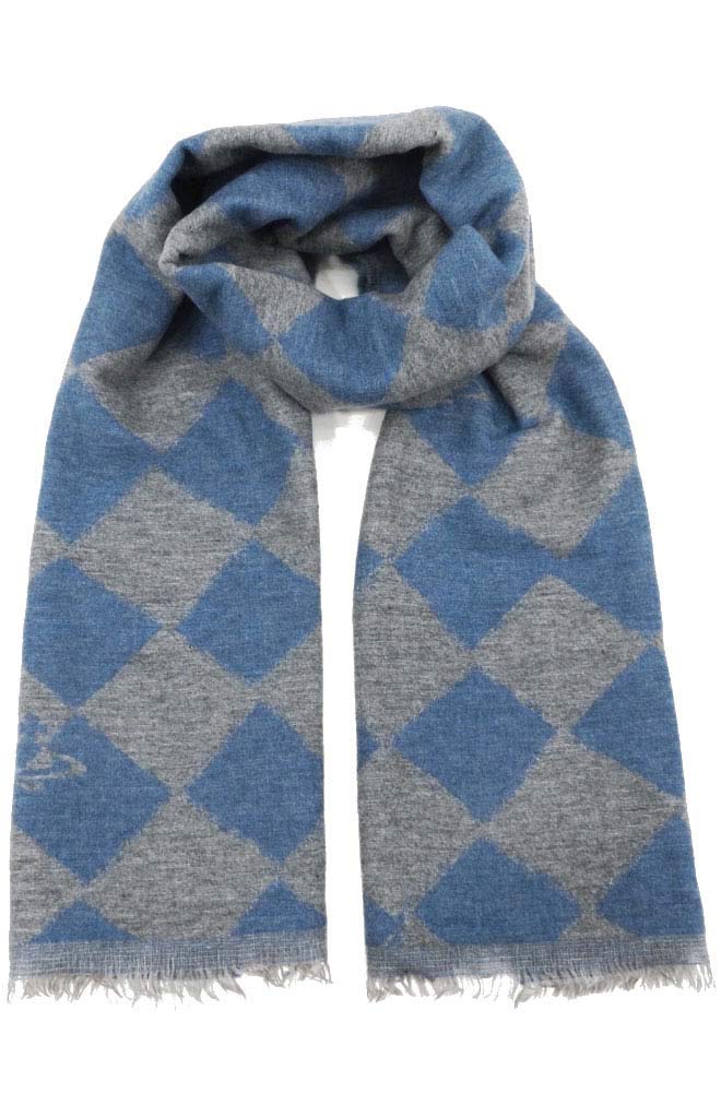 Vivienne Westwood Argyle Scarf Light Blue/Grey (Fashion Accessory, Stole)