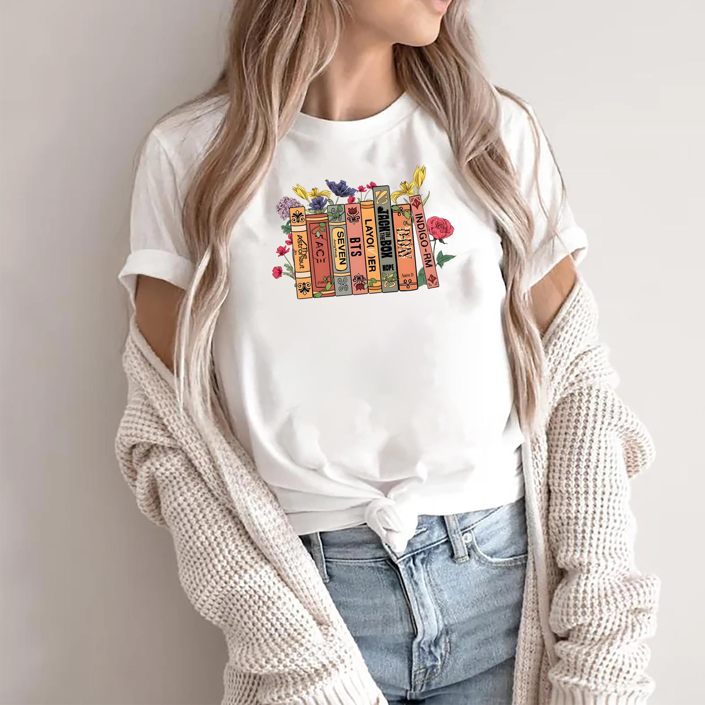 

ZX TEE Футболка с сольным альбомом корейской поп-группы, Винтажная K-pop футболка, Армейская футболка, Женская футболка с альбомом Книга и цветок , Футболка Jungkook Seven 4XL