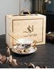 European Luxury Gold-Rim Bone China Coffee Cup - Four Seasons Ink Design