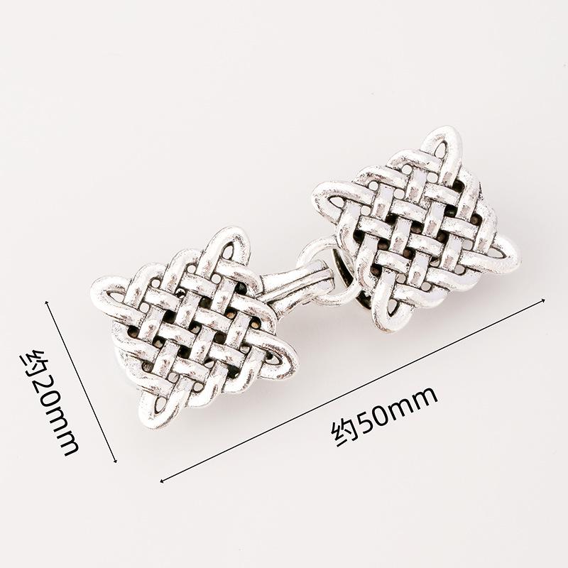 Hollow Metal Clasp for Qipao/Hanfu Collar, Frog Button for Coats & Scarves