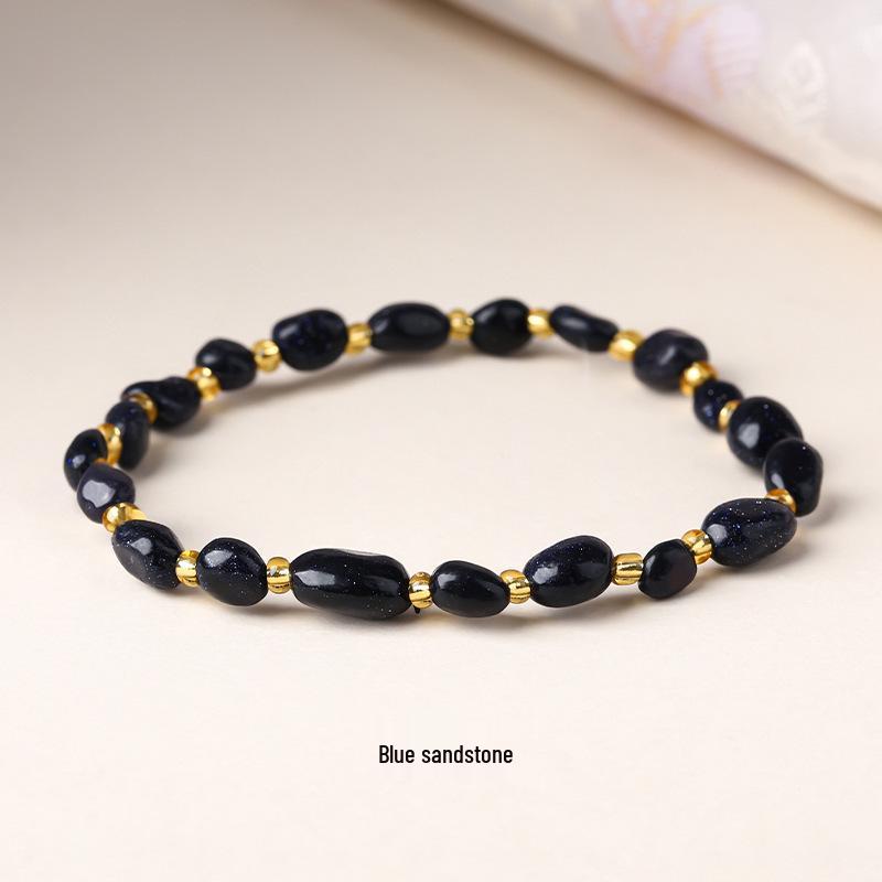 Original Natural Stone Beaded Bracelet - Women's Irregular Shape Crystal for Seaside Vacation Style