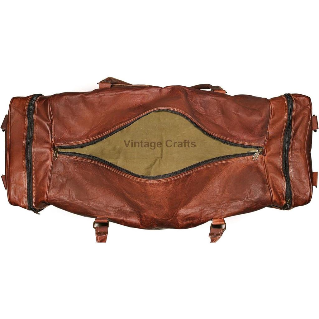 Leather Duffel Bag Large 32 Inch Single Pocket | Travel Tote Carryon Bag Gym Sports Weekender Overnight | Duffle Bag For Men and Women