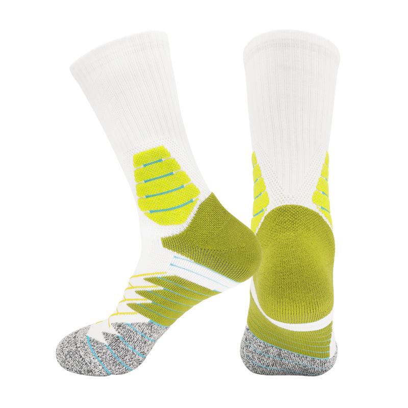 Medium Tube Cotton Non-Slip Sweat-Absorbing Running Socks Thickened Towel Bottom Sports Cotton Socks High-Top Pure Practical Basketball Socks