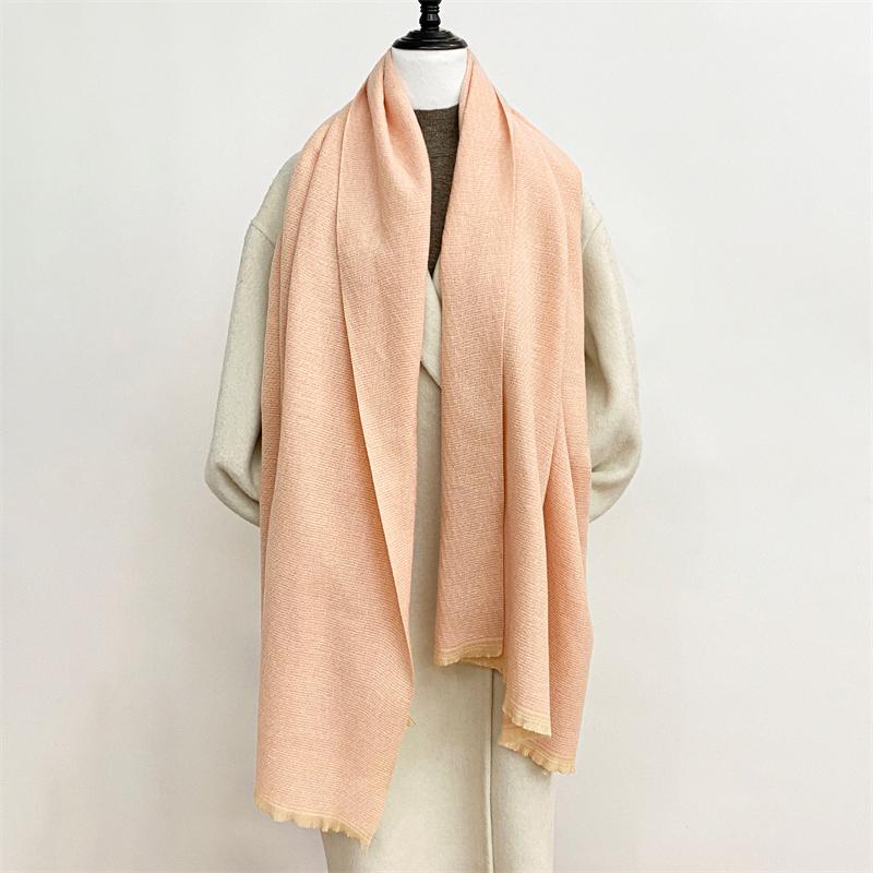 Women Winter Warm Luxury Imitation Cashmere Scarves Solid color Fashion Shawl Wrap Ladies Blanket Foulard Pashmina Bandana Scra