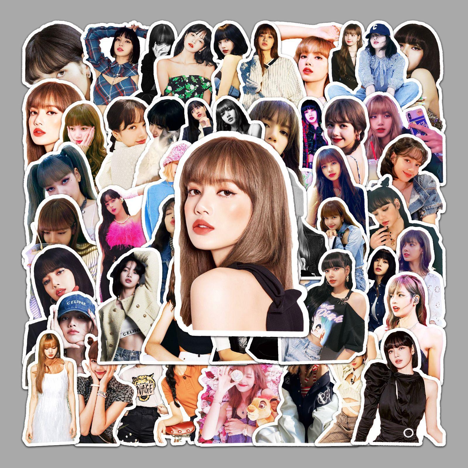 

50 шт., наклейки с граффити Lisa, персонализированные корейские наклейки со звездами для девочек, DIY, чехол для мобильного телефона, водонепроницаемые наклейки на чемодан