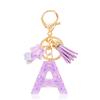 Diy A-Z Letters Keychain Metal Holder Pendent Key Chain Women Car Key Ring Simple Letter Name Key Party Gift Jewelry