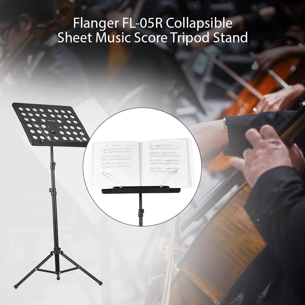Flanger Collapsible Sheet Music Score Tripod Stand Lightweight Music Stand Retractable Metal Music Stand For Guitar Violin
