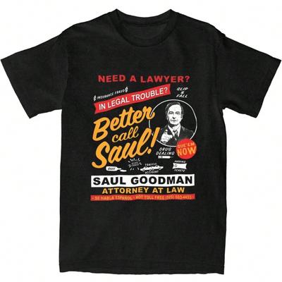 Better Call Saul Print T-Shirt Herren Damen Vintage Baumwolle Kurzarm T-Shirt Sommer O-Ausschnitt T-Shirts Übergroße Kleidung Y2K T-Shirt Tops