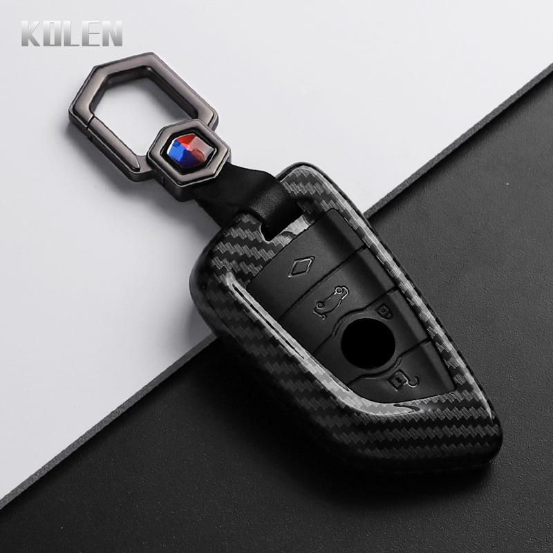 ABS Carbon Fiber Style Car Key Case Cover for BMW X1 X3 X5 X6 X7 1 3 5 6 7 Series G20 G30 G11 F15 F16 G01 G02 F48 Accessories