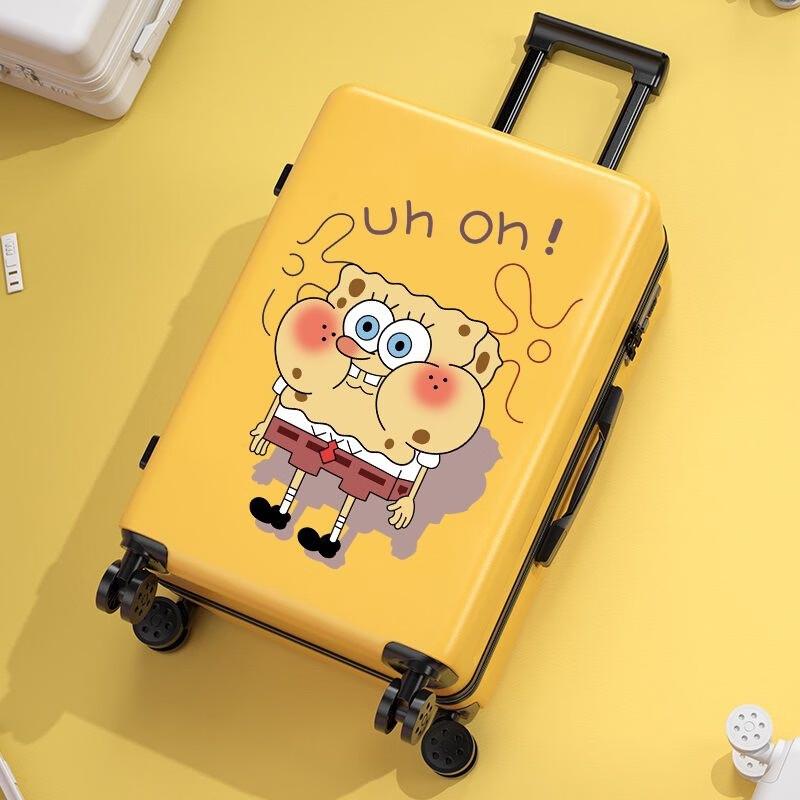 SpongeBob Yellow 26-inch PVC Trolley Suitcase with Password Lock