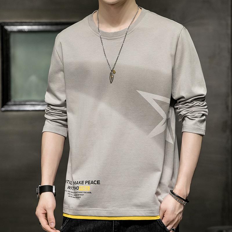 Men's Trendy Long-Sleeve Casual T-Shirt for Spring & Autumn