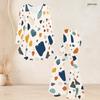 Women Plus Size Round Neck Three Quarter Sleeve Printed Flared Top Flared Pants Two Piece Set