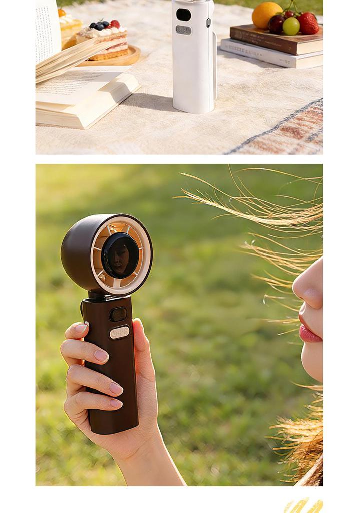 Portable Handheld Mini Fan: USB Rechargeable, Foldable, High-Speed Turbine for Office and Outdoor Use