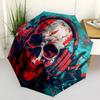 1pc   Skull Umbrella Portable Folding Umbrella Iron Frame Hole Bone Structure Outdoor Home Umbrella