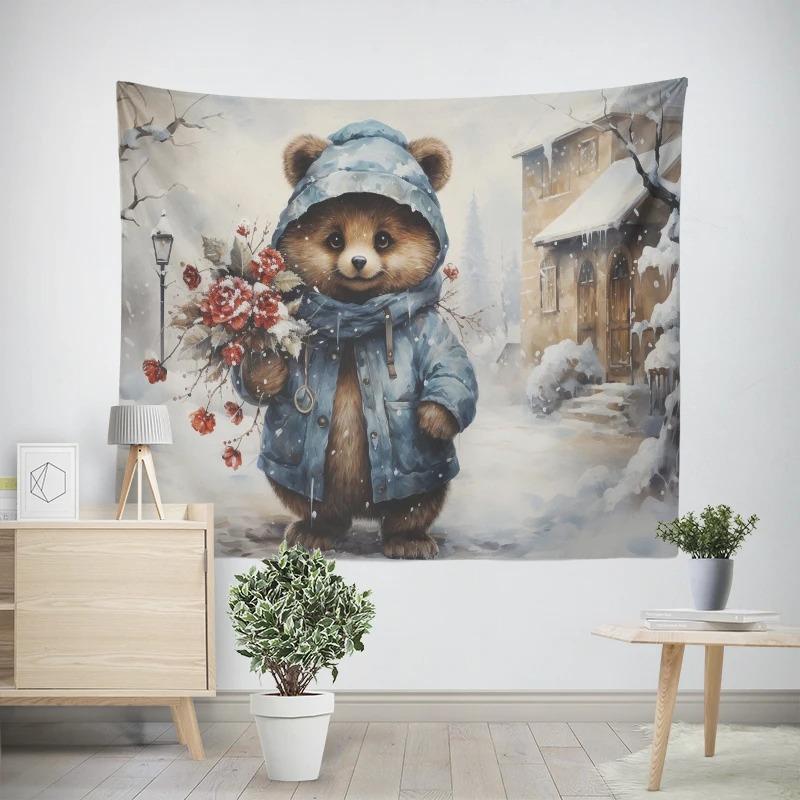 

Рождественский новогодний узор для гостиной, спальни, декоративный гобелен 200x150cm