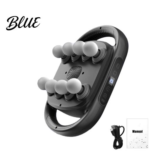 Deep Tissue Massage Roller Multi-Head Muscle Massager for Back Legs And Waist Dual-mode Kneading with Adjustable Intensity Professional Handheld