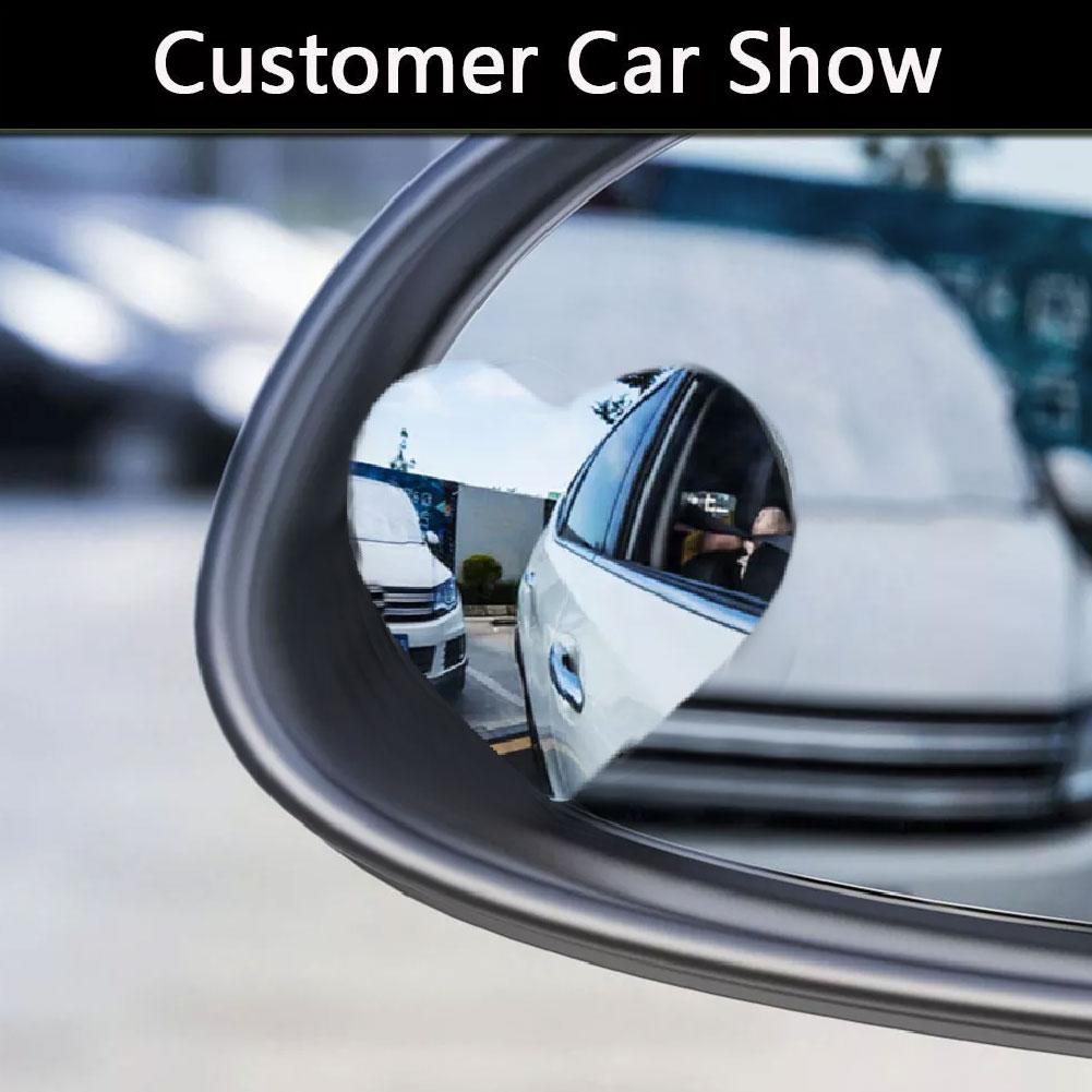 2Pcs Heart Blind Spot Mirror Car Frameless Side Mirror Blindspot Stick-on Car Convex Rearview Mirror Auxiliary Set Car Accessory
