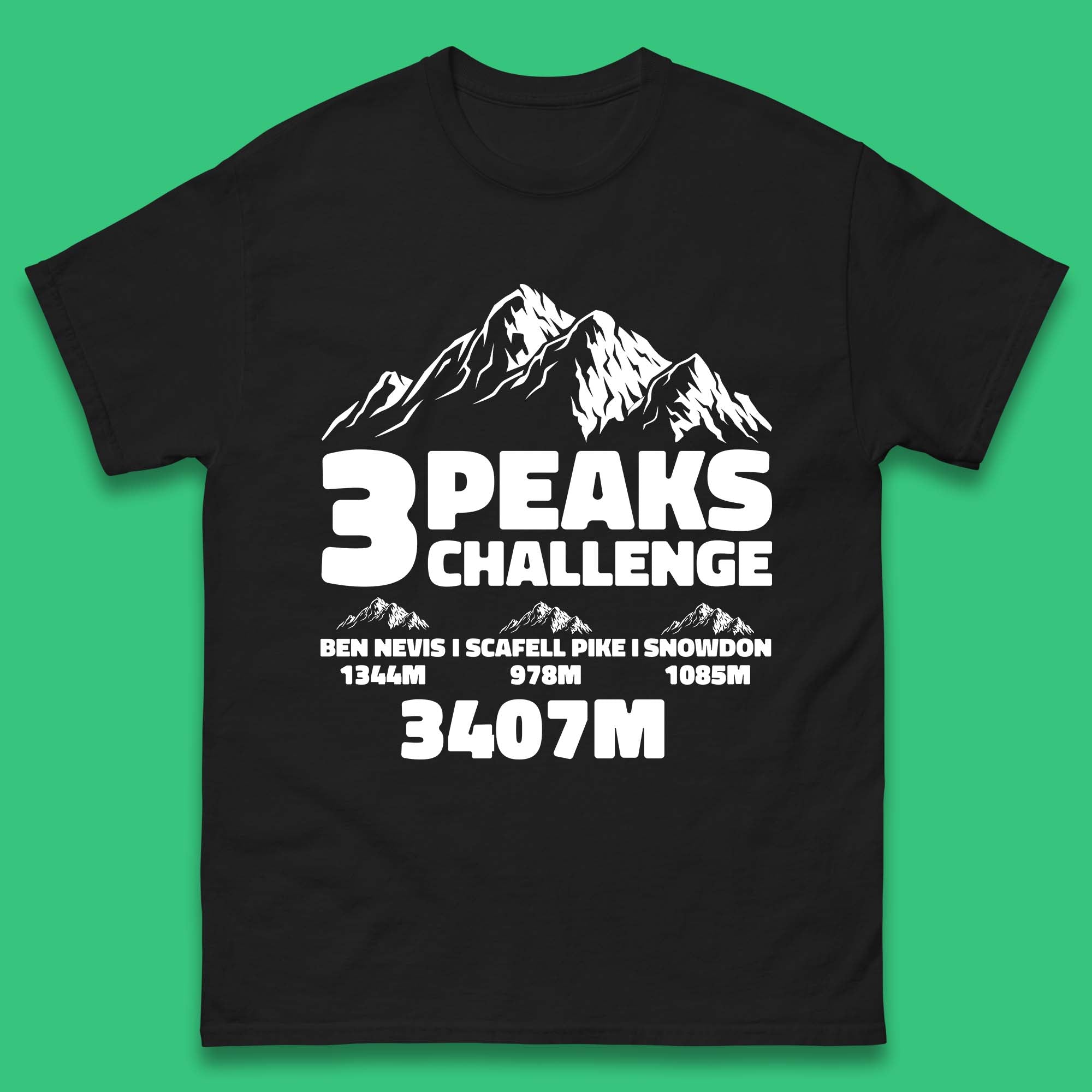 3 Peaks Challenge Hiking Mens Mens T Shirt Womens Tops Tees 2XL