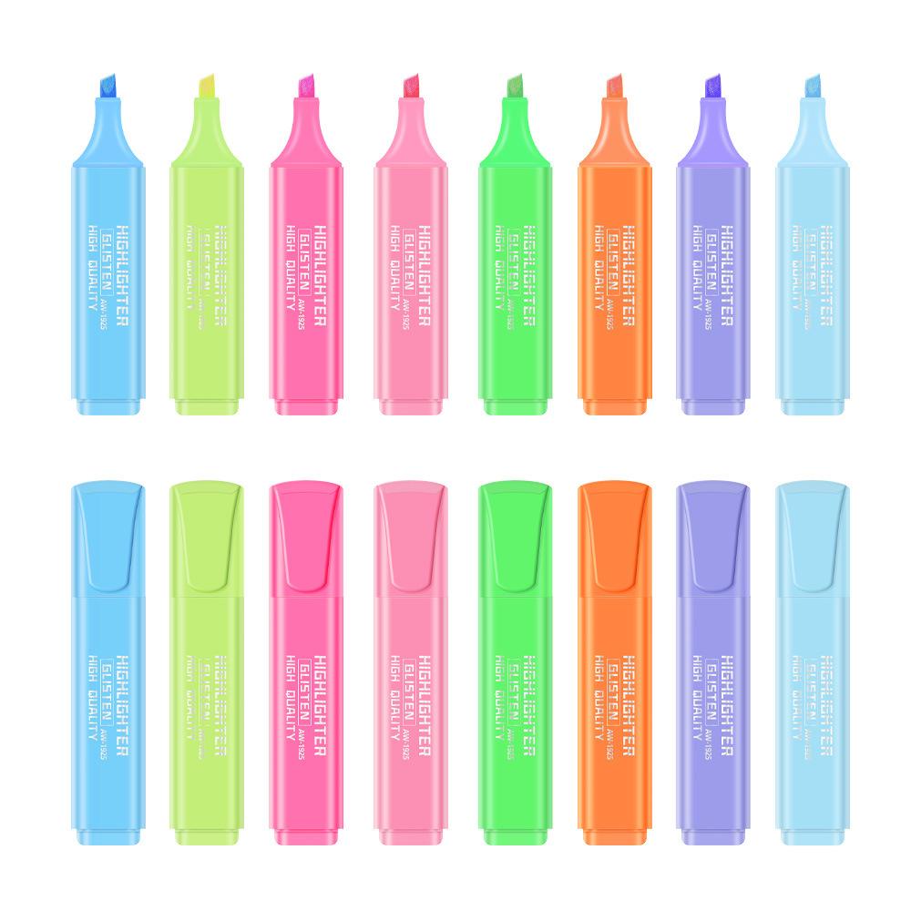 8 Colors Glitter Highlighter Set Kids Drawing Graffiti Pens,School Office Stationery Student Hand Account Journaling Marker Pens