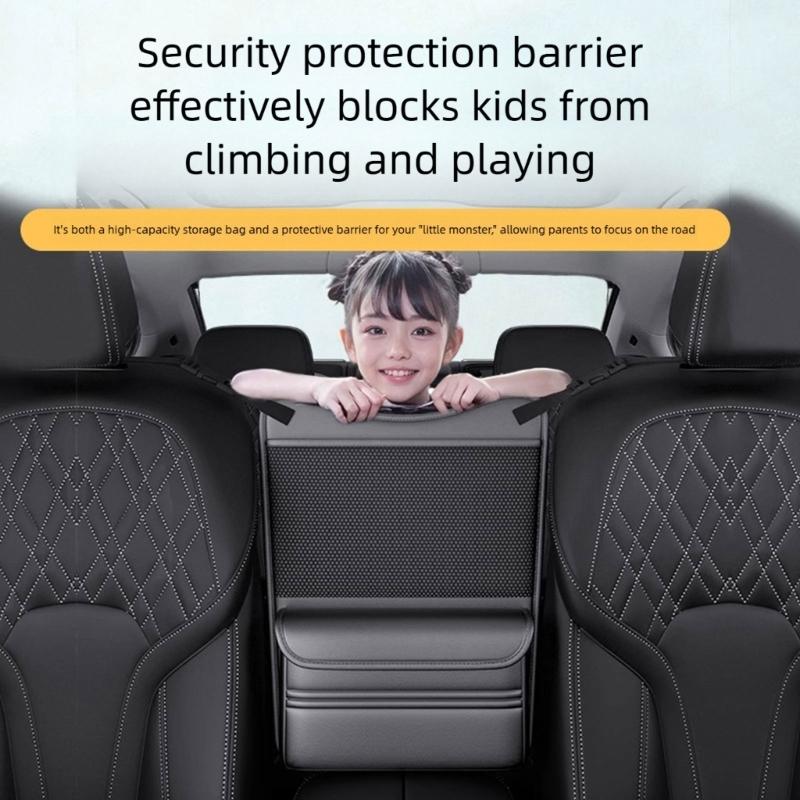 Leather Automotive Storage Pocket with Tissue Holder for Seat Gaps to Securely Hold Phones Drinks and Other Accessories