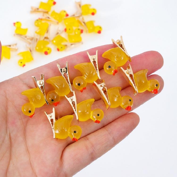 10PCS Duckling Hair Clip Colorful Hairpins Safe Resin Hairpin Cartoon Headwear Kids Girls Party School Hair Ornaments