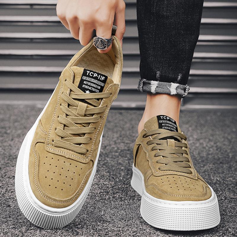 Plus Size Men Shoes Fashion Outdoor Casual Shoes Platform Vulcanized Shoes Trend Street Skateboard Footwear Lace Up Men Sneakers