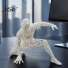3D Printed Character Statues Hollow Mesh Superhero Figurine, Creative Spider Style Action Pose Detailed Fighting Posture Models Desktop Ornament, Cool