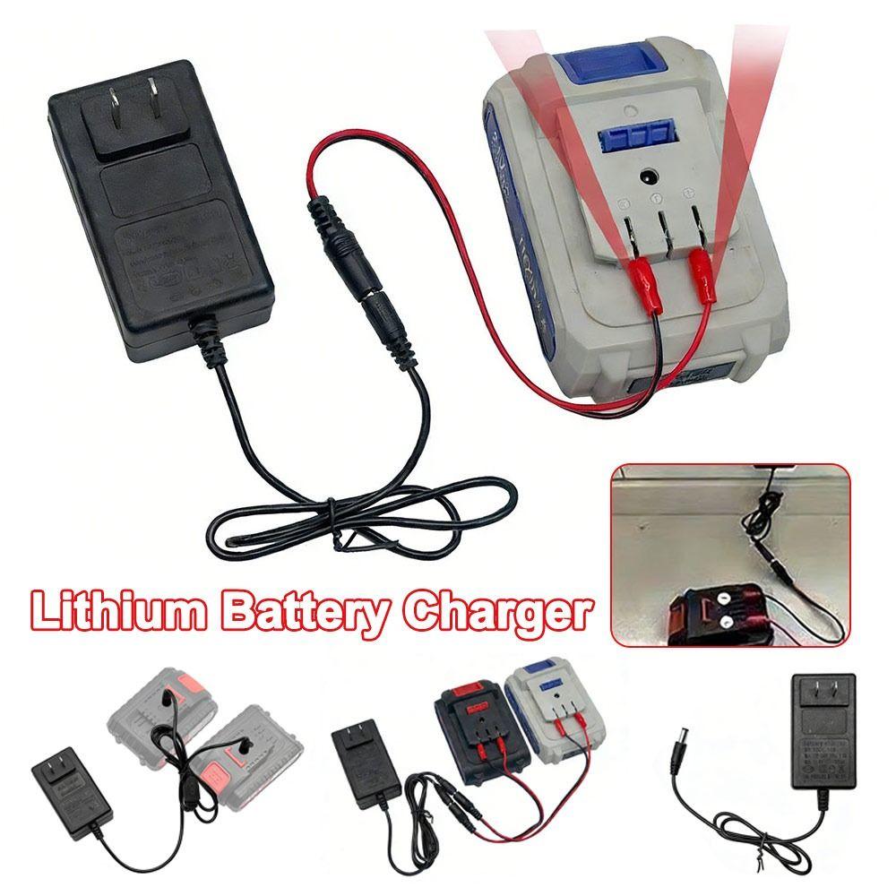 Portable 18/21V/24V Lithium Dual-head Charger Overload Protection Universal Lithium Battery Charger Plug-in Charger