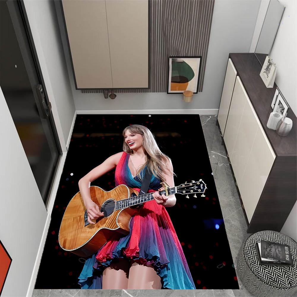 Taylor Swift Angel Themed Anti-Slip Rugs - Polyester Home Decor, Suitable for Bedrooms, Living Rooms, Doorways, Studios, and Decorations