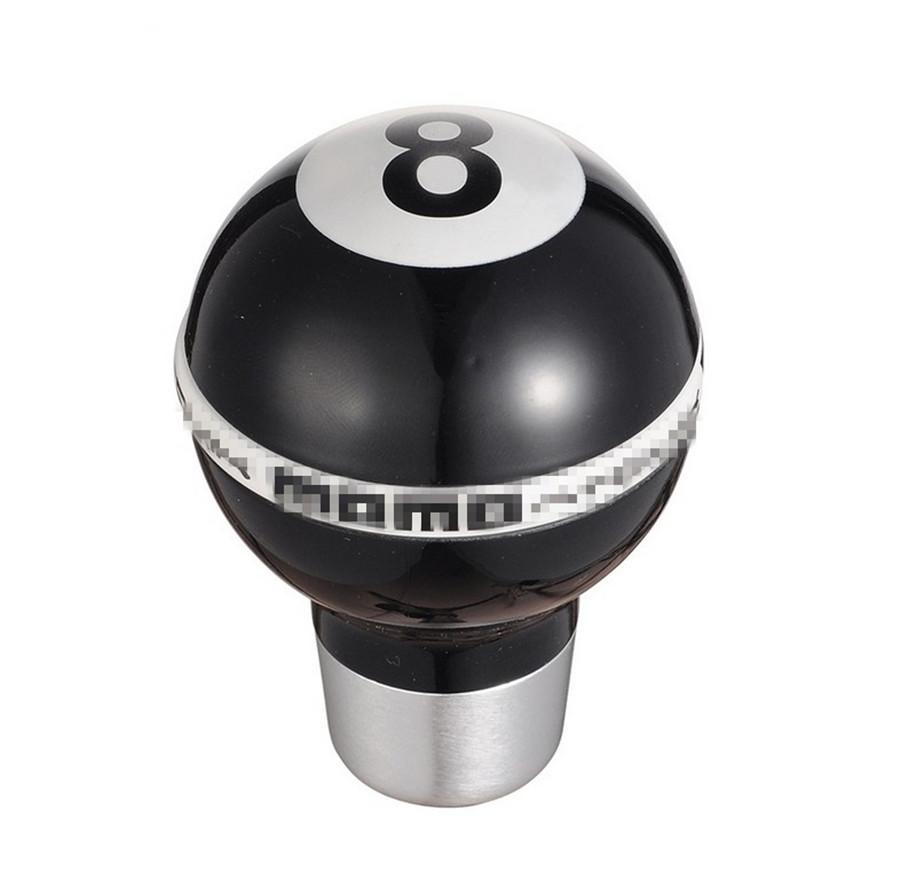 Universal Aluminum Alloy Car Gear Shift Knob Ball 8 Billiard Shape  Manual Lever Stick Shifter