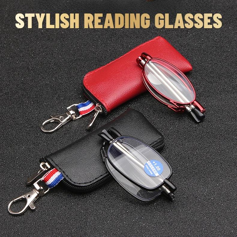 Anti-Blu-ray Reading Glasses Foldable Reading Eyeglasses for Men Women Fashion Metal Glasses with Original Box