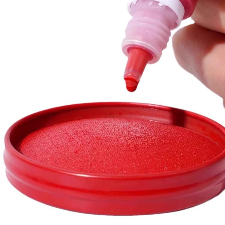 Red Ink Pad: Portable Round Stamp Pad for Office & Finance with Free Shipping