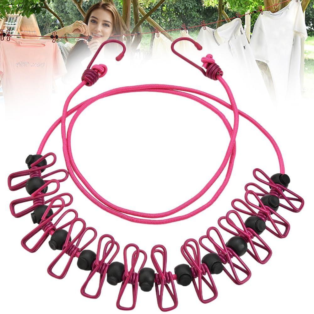 With 12 Clothespins Outdoor Clothesline Windproof Non-Slip Clotheslines  Outdoor Travel Camping